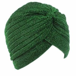 Green Shimmery Turban Hat